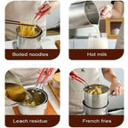Stainless Steel Deep Fryer Frying Pot With Strainer 1.2L Capacity